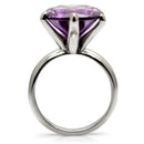 Vintage Rings TK045 Stainless Steel Ring with AAA Grade CZ in Amethyst