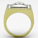 Gold Plated Rings TK1061 Two-Tone Gold - Stainless Steel Ring with CZ