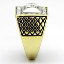 Gold Plated Rings TK1061 Two-Tone Gold - Stainless Steel Ring with CZ