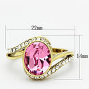 Gold Plated Rings TK1097 Gold - Stainless Steel Ring with Top Grade Crystal