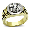 Cheap Gold Rings TK1191 Two-Tone Gold - Stainless Steel Ring with Crystal