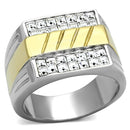 Cheap Gold Rings TK1193 Two-Tone Gold - Stainless Steel Ring with Crystal