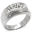 Mens Stainless Steel Rings TK119 Stainless Steel Ring with Crystal