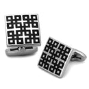 Cufflinks For Men TK1243 Stainless Steel Cufflink with Epoxy in Jet