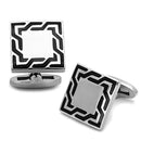 Cufflinks For Men TK1248 Stainless Steel Cufflink with Epoxy in Jet