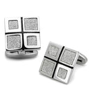 Cufflinks For Men TK1255 Stainless Steel Cufflink with Epoxy in Jet