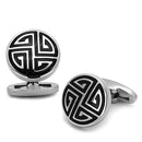 Cufflinks For Men TK1257 Stainless Steel Cufflink with Epoxy in Jet