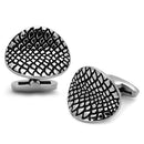 Cufflinks For Men TK1258 Stainless Steel Cufflink with Epoxy in Jet