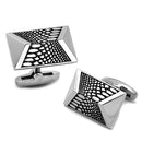 Cufflinks For Men TK1259 Stainless Steel Cufflink with Epoxy in Jet
