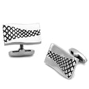 Cufflinks For Men TK1260 Stainless Steel Cufflink with Epoxy in Jet