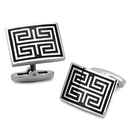 Cufflinks For Men TK1265 Stainless Steel Cufflink with Epoxy in Jet