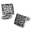 Cufflinks TK1271 Stainless Steel Cufflink with Epoxy in Jet