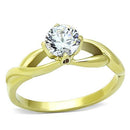 Thin Gold Ring TK1416 Gold - Stainless Steel Ring with AAA Grade CZ
