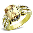 Thin Gold Ring TK1418 Gold - Stainless Steel Ring with AAA Grade CZ