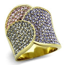 Thin Gold Ring TK1420 Gold - Stainless Steel Ring with Top Grade Crystal
