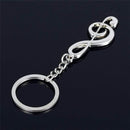TOMTOSH 2016 Hot sale New key chain key ring silver plated musical note keychain for car metal music symbol key chains AExp