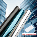 Top One Way Mirror Window Film Vinyl Self-adhesive Reflective Solar film Privacy Window Tint for Home Blue Sliver Glass Stickers AExp