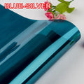 Top One Way Mirror Window Film Vinyl Self-adhesive Reflective Solar film Privacy Window Tint for Home Blue Sliver Glass Stickers AExp