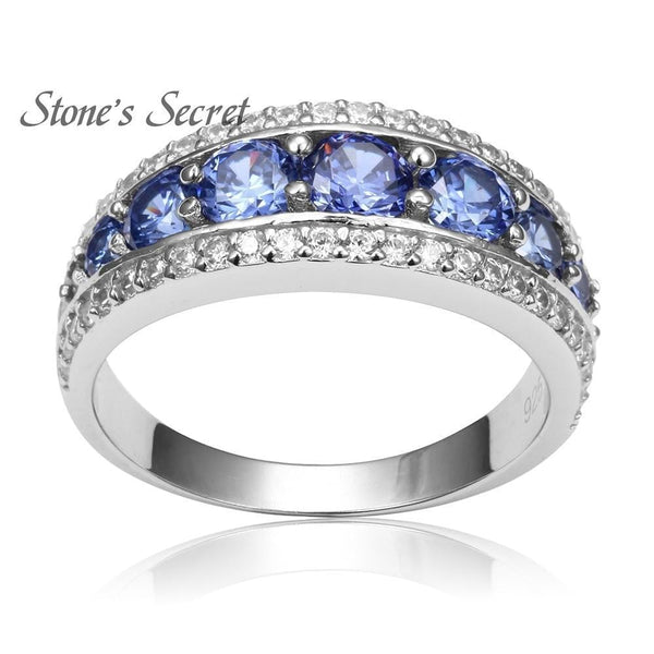 Top Quality Elegant 925 Sterling Silver Engagement Rings AAA Tanzanite CZ Sapphire Stones Rings for Woman Fine Jewelry SR002 JadeMoghul Inc. 