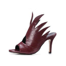 Top quality high heels summer shoes woman pumps sexy peep toe black white slip on mules women shoes