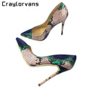 Top Quality Sakura Snake Printing Women High Heels - NEW Fashion Party Wedding Shoes