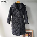 Toppies winter long coat women parkas thicker warm plaid bubble coat Korean Puffer jacket fashion outwear JadeMoghul Inc.
