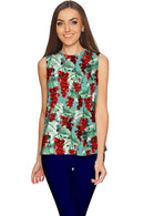 Toscana Toscana Emily Grape Print Green Sleeveless Top - Women Emily Sleeveless Top