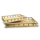 Trays Vanity Tray - 24" X 15'.4" X 3" Natural Bamboo Natural Bamboo Nesting Trays HomeRoots