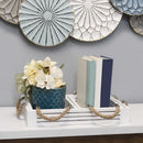 Trays Wooden Tray - 16" X 11.02" X 2.35" White 8 Fir Wood Hemp Metal Nesting Trays HomeRoots