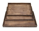 Trays Wooden Tray - 19" x 12" Brown, Wood - Tray Set HomeRoots