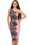 True Love Layla Pink Black Lace Print Cocktail Dress - Women