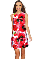 Tulip Salsa Adele Red Floral Summer Shift Dress - Women