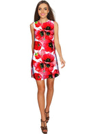 Tulip Salsa Adele Red Floral Summer Shift Dress - Women