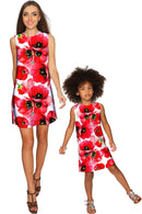 Tulip Salsa Adele Red Floral Summer Shift Dress - Women