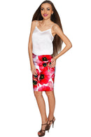 Tulip Salsa Carol Red Summer Stretch Pencil Skirt - Women