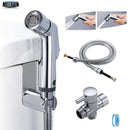 Two function toilet hand bidet faucet bathroom bidet shower sprayer brass T adapter 1.2m hose tank hooked holder easy install JadeMoghul Inc.