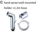 Two function toilet hand bidet faucet bathroom bidet shower sprayer brass T adapter 1.2m hose tank hooked holder easy install JadeMoghul Inc.