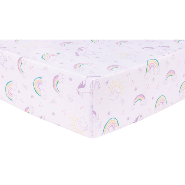 Unicorn Rainbow Deluxe Flannel Fitted Crib Sheet-WHIM-G-JadeMoghul Inc.