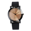 Unisex Watch - Quartz Stainless Steel Dial Leather Band WristWatch