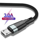 USLION Micro USB Cable 3A Fast Charging USB Data Cable Cord for Samsung Xiaomi Redmi Note 4 5 Android Microusb Fast Charge 3M 2M AExp