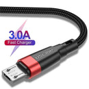 USLION Micro USB Cable 3A Fast Charging USB Data Cable Cord for Samsung Xiaomi Redmi Note 4 5 Android Microusb Fast Charge 3M 2M AExp