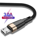 USLION Micro USB Cable 3A Fast Charging USB Data Cable Cord for Samsung Xiaomi Redmi Note 4 5 Android Microusb Fast Charge 3M 2M AExp