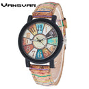 Vansvar Brand Fashion Casual Relogio Feminino Vintage Leather Women Quartz Wrist Watch Gift Clock Drop Shipping 1903--JadeMoghul Inc.