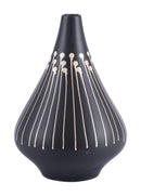 Vases Black Vase - 9.3" x 9.3" x 13" Black, Ceramic, Large Vase HomeRoots