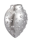 Vases Cheap Vases - 2.8" x 6.1" x 8.1" Matte Silver, Stoneware, Puntos Wall Vase HomeRoots