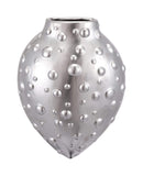 Vases Cheap Vases - 2.8" x 6.1" x 8.1" Matte Silver, Stoneware, Puntos Wall Vase HomeRoots