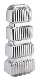 Vases Cheap Vases - 6.7" x 3.9" x 15.4" Matte Silver, Stoneware, Small Vase HomeRoots