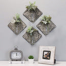 Vases Flower Vase - 11.4" X 3.54" X 11.4" Distressed Grey Metal Glass Hanging Glass Vase HomeRoots