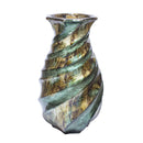 Vases Flower Vase - 9" X 9" X 14" Turquoise, Copper and Bronze Ceramic Table Vase HomeRoots