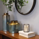 Vases Flower Vase Decor - Round Metal Ombre Vase HomeRoots